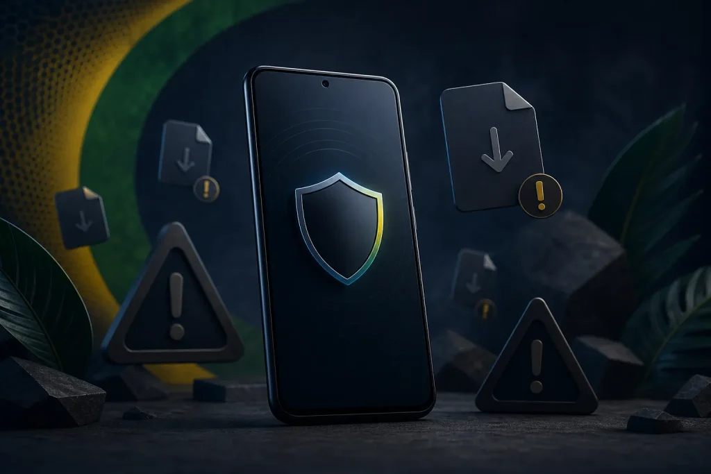 Verificação de domínio, certificado HTTPS e alerta de página falsa.