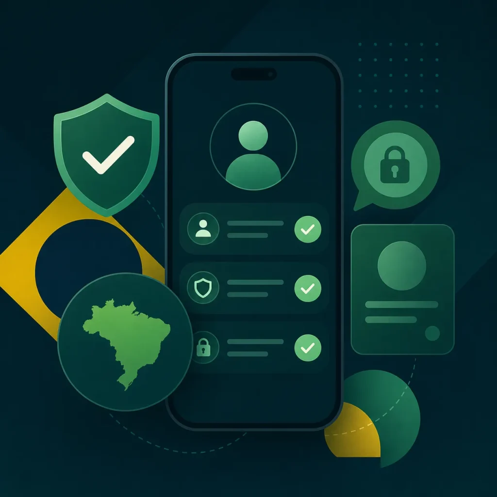 Lista de conferência de identidade, CPF e autenticação antes do cadastro.